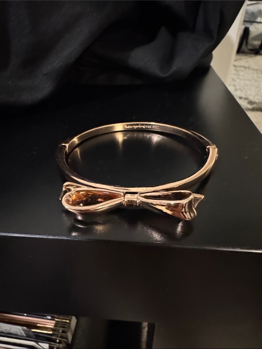 kate spade Rose Gold Bow Hinged Bangle Bracelet